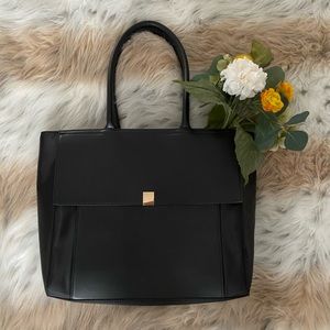 Black Tote Bag with Laptop Insert
